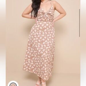 Brown floral strappy dress
